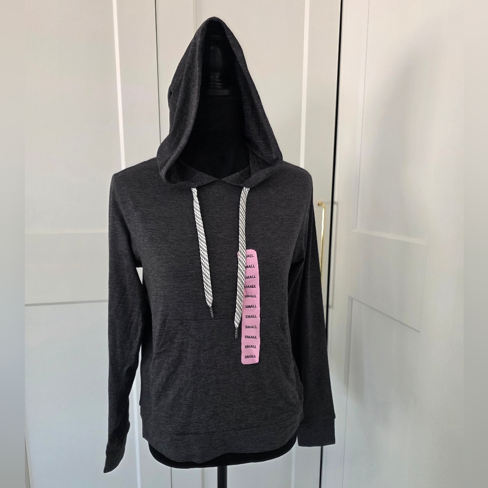 NWT Makers Mark Charcoal Women's Hoodie with Striped Drawstrings